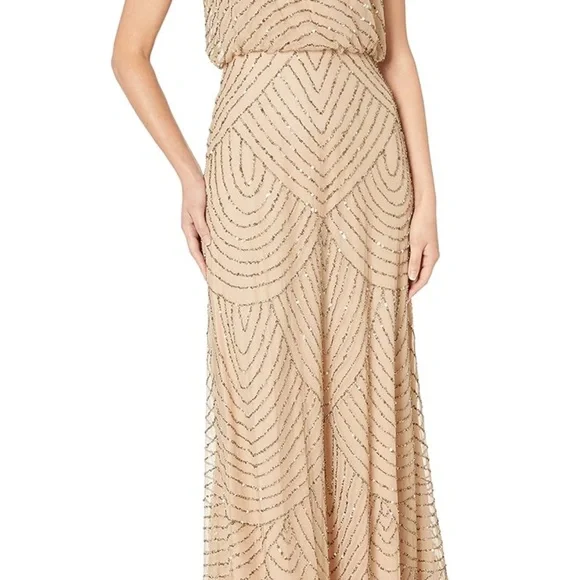 adrianna papell champagne bridesmaid dresses Champagne Satin Square Neck Sleeveless Column Long Bridesmaid Dresses,  CB0292 main image 0